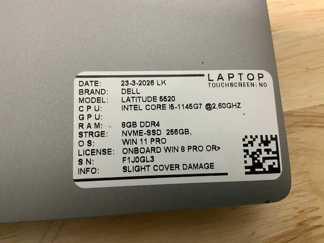 Dell latitude 5520 laptop (2x) - afbeelding 8 van  9