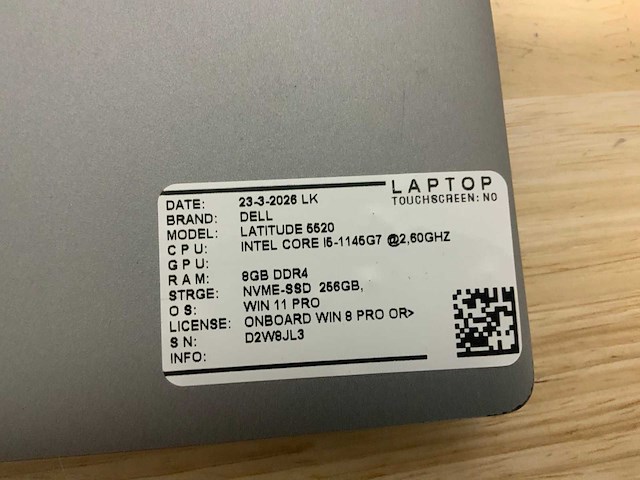 Dell latitude 5520 laptop (2x) - afbeelding 5 van  6