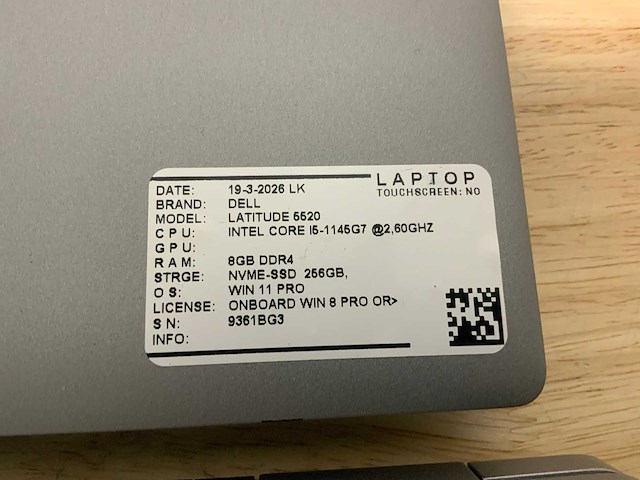 Dell latitude 5520 laptop (2x) - afbeelding 6 van  6
