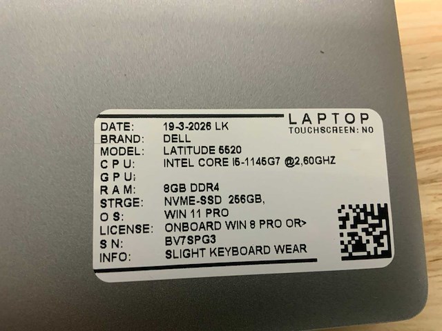 Dell latitude 5520 laptop (2x) - afbeelding 6 van  8