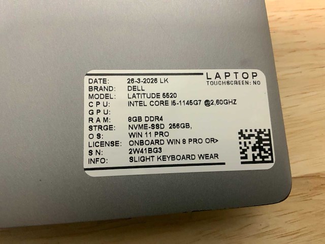 Dell latitude 5520 laptop (2x) - afbeelding 8 van  8