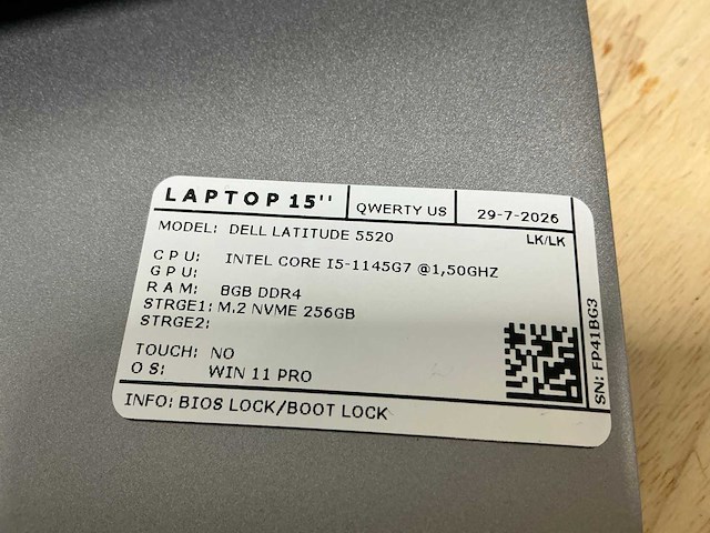 Dell latitude 5520 laptop (2x) - afbeelding 9 van  10