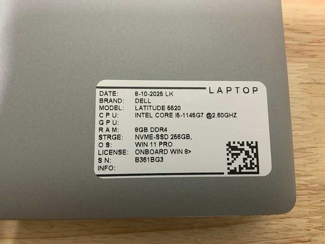 Dell latitude 5520 laptop - afbeelding 9 van  9