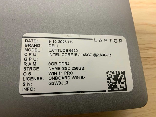 Dell latitude 5520 laptop - afbeelding 9 van  9