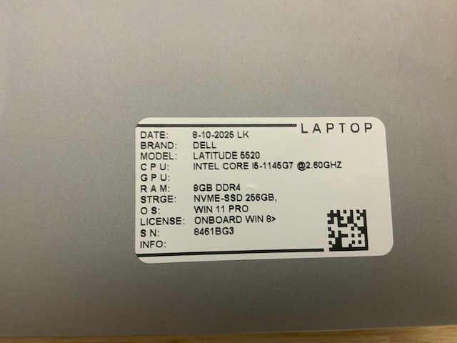 Dell latitude 5520 laptop - afbeelding 9 van  9