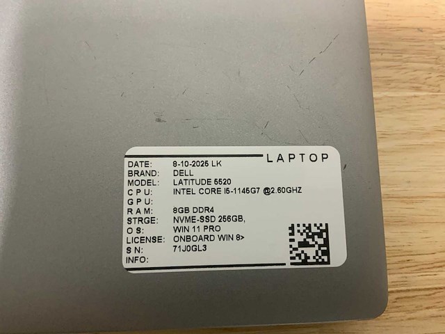 Dell latitude 5520 laptop - afbeelding 9 van  9