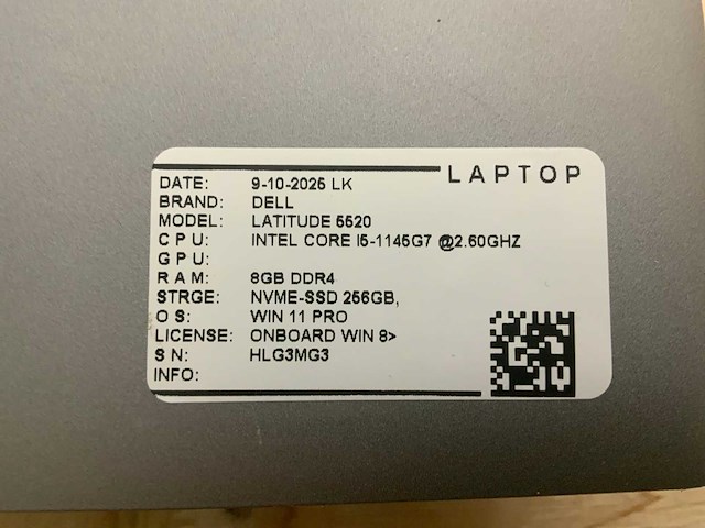 Dell latitude 5520 laptop - afbeelding 9 van  9
