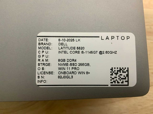 Dell latitude 5520 laptop - afbeelding 9 van  9
