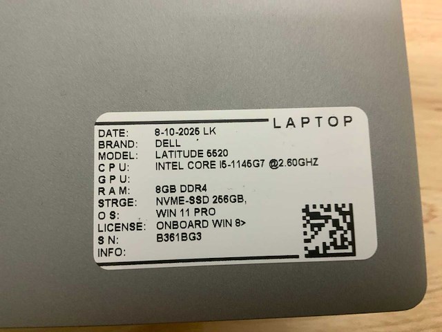 Dell latitude 5520 laptop - afbeelding 9 van  9