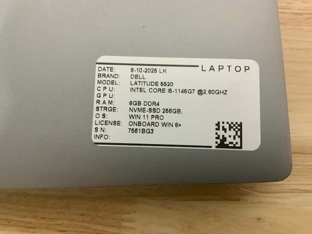 Dell latitude 5520 laptop - afbeelding 9 van  9