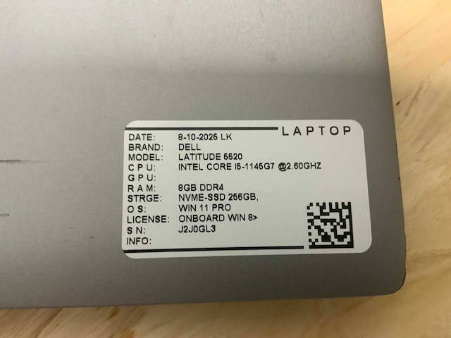 Dell latitude 5520 laptop - afbeelding 9 van  10