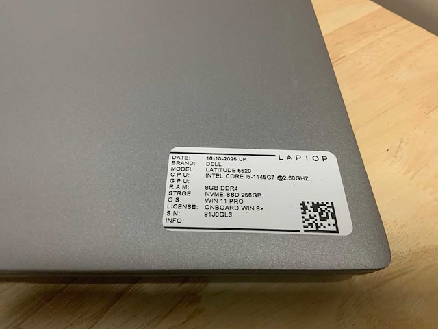 Dell latitude 5520 laptop - afbeelding 8 van  8