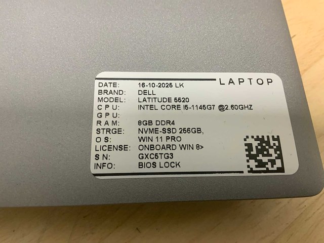 Dell latitude 5520 laptop - afbeelding 8 van  8