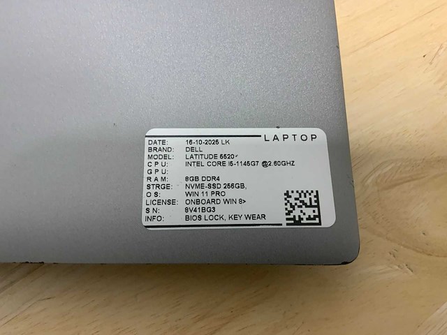 Dell latitude 5520 laptop - afbeelding 9 van  9