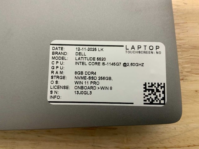 Dell latitude 5520 laptop - afbeelding 9 van  9