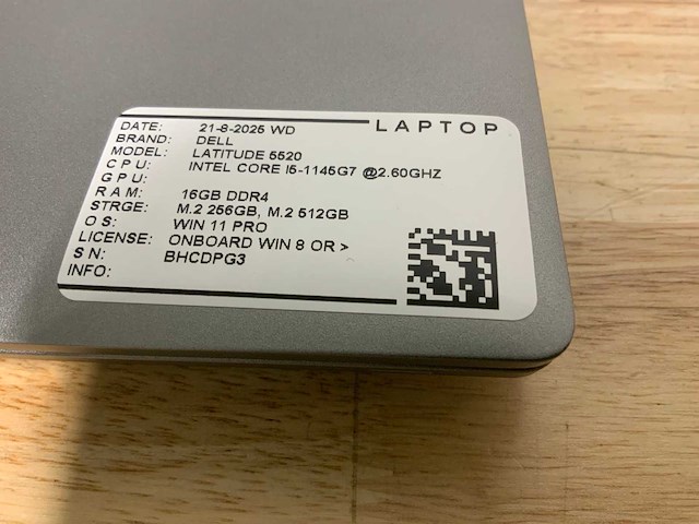 Dell latitude 5520 laptop - afbeelding 3 van  9