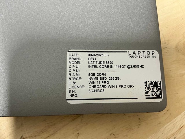 Dell latitude 5520 laptop - afbeelding 7 van  7