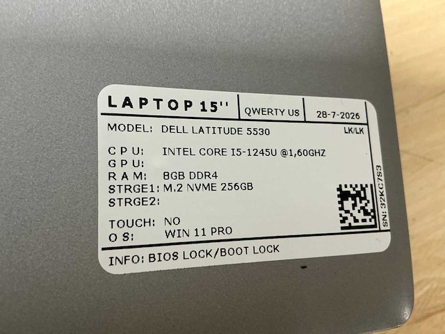Dell latitude 5530 laptop (2x) - afbeelding 8 van  8