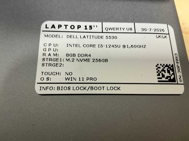 Dell latitude 5530 laptop (2x) - afbeelding 6 van  7