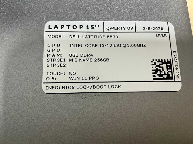 Dell latitude 5530 laptop (2x) - afbeelding 8 van  8