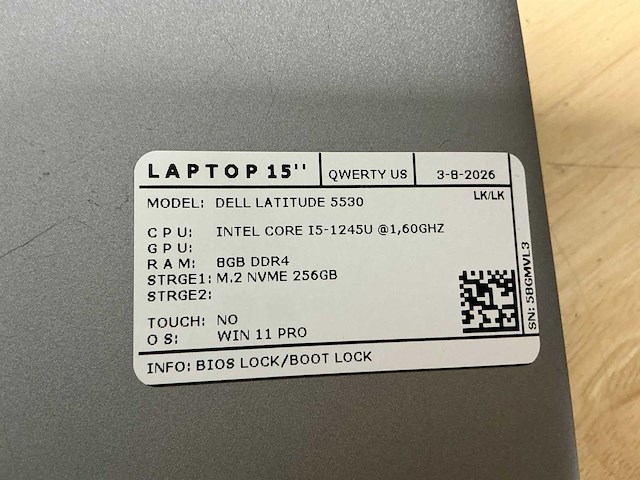 Dell latitude 5530 laptop - afbeelding 7 van  7