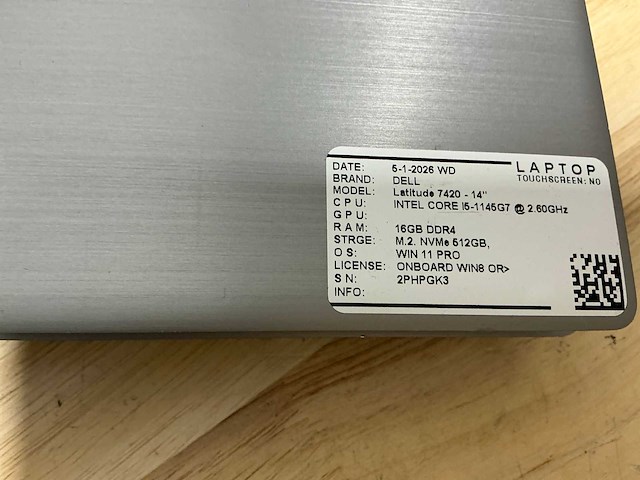 Dell latitude 7420 (i5 gen11) laptop (2x) - afbeelding 7 van  8