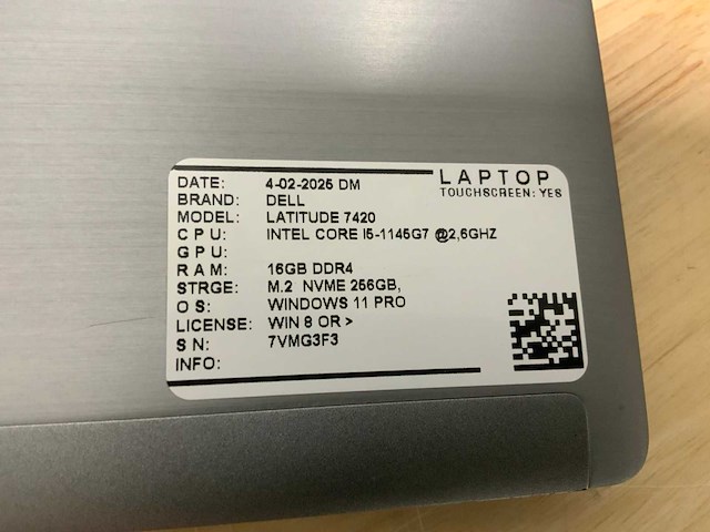 Dell latitude 7420 laptop (2x) - afbeelding 8 van  8