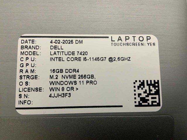 Dell latitude 7420 laptop (2x) - afbeelding 8 van  8