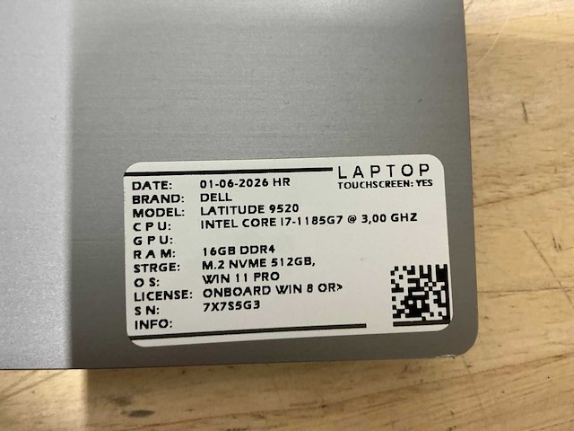 Dell latitude 9520(i7-gen11) laptop - afbeelding 8 van  8