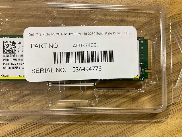 Dell m.2 pcie nvme gen 4x4 class 40 2280 solid state drive 1tb - afbeelding 2 van  2