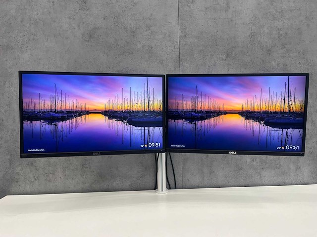 Dell/ markant - monitor set met dubbele monitorarm - afbeelding 1 van  5