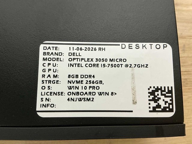 Dell optiplex 3050 micro desktop (10x) - afbeelding 4 van  14
