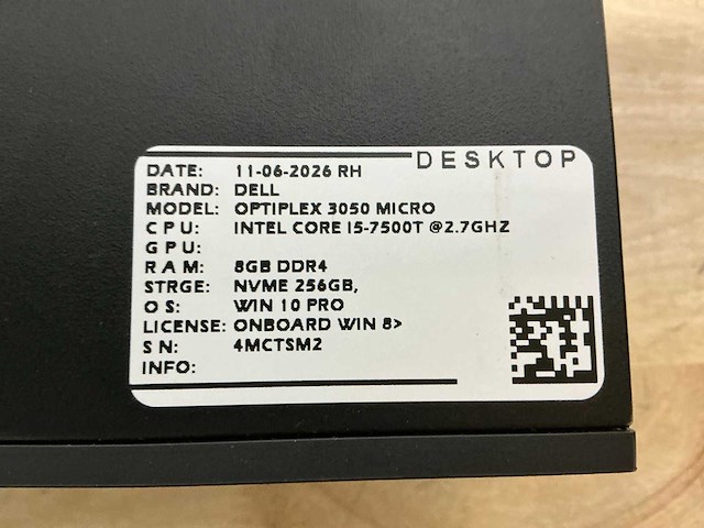 Dell optiplex 3050 micro desktop (10x) - afbeelding 11 van  14