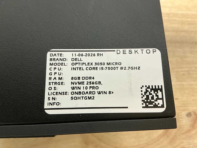 Dell optiplex 3050 micro desktop (10x) - afbeelding 13 van  14