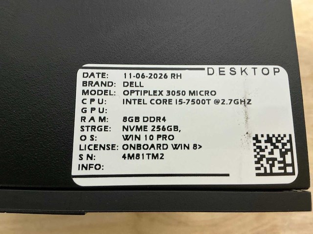 Dell optiplex 3050 micro desktop (10x) - afbeelding 14 van  14