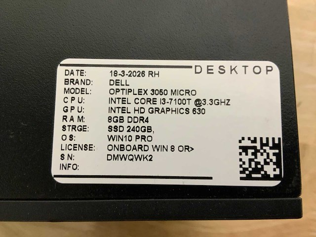 Dell optiplex 3050 micro desktop (7x) - afbeelding 2 van  10
