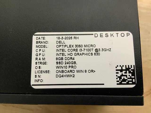 Dell optiplex 3050 micro desktop (7x) - afbeelding 3 van  10