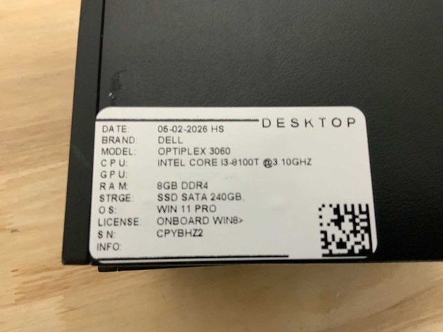Dell optiplex 3060 micro desktop (4x) - afbeelding 5 van  8