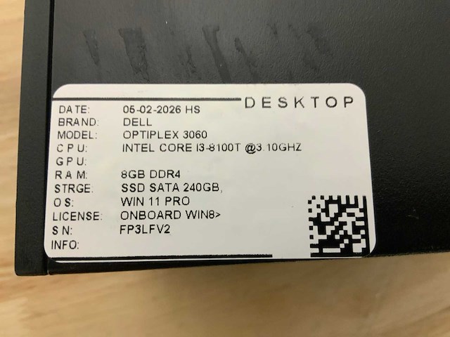 Dell optiplex 3060 micro desktop (4x) - afbeelding 6 van  8