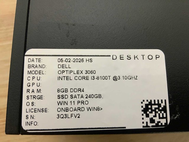 Dell optiplex 3060 micro desktop (4x) - afbeelding 7 van  8