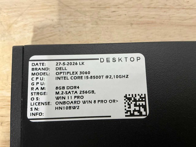 Dell optiplex 3060 micro desktop (4x) - afbeelding 6 van  8