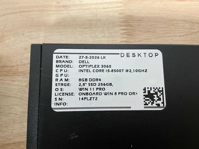 Dell optiplex 3060 micro desktop (4x) - afbeelding 7 van  8