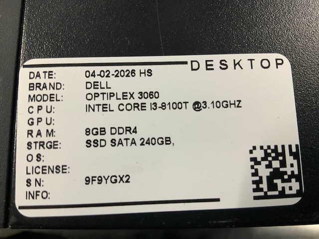 Dell optiplex 3060 micro desktop (6x) - afbeelding 6 van  7