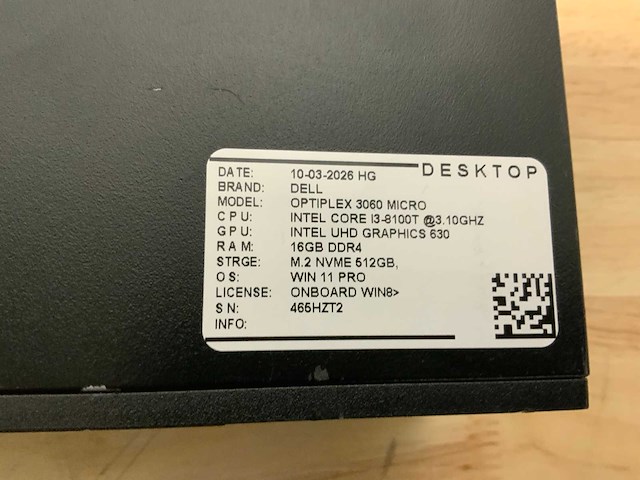 Dell optiplex 3060 micro desktop (8x) - afbeelding 9 van  12