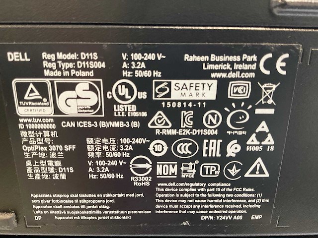 Dell optiplex 3070, core(tm) i5 9th gen, 8 gb ram, 256 nvme desktops (2x) - afbeelding 4 van  6