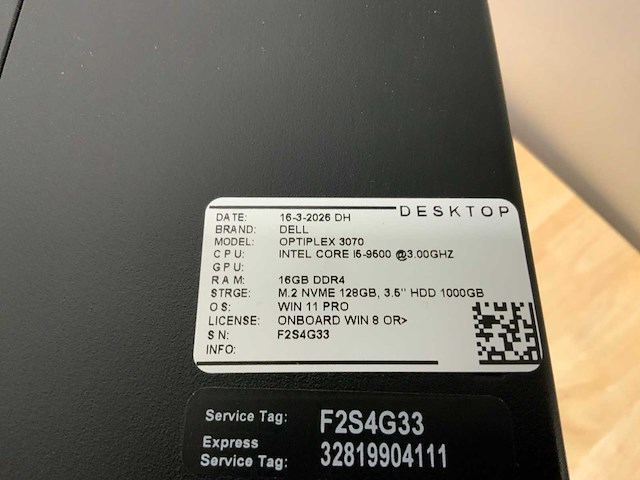 Dell optiplex 3070 desktop - afbeelding 5 van  5