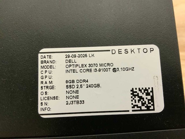 Dell optiplex 3070 micro desktop (5x) - afbeelding 6 van  9