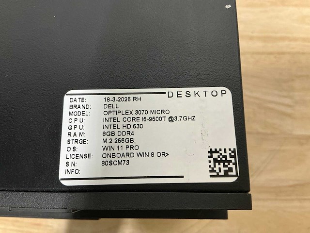 Dell optiplex 3070 micro desktop (5x) - afbeelding 5 van  9