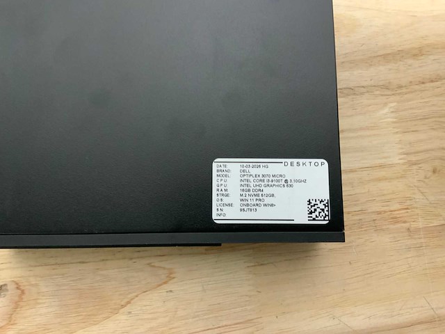 Dell optiplex 3070 micro desktop (6x) - afbeelding 2 van  10