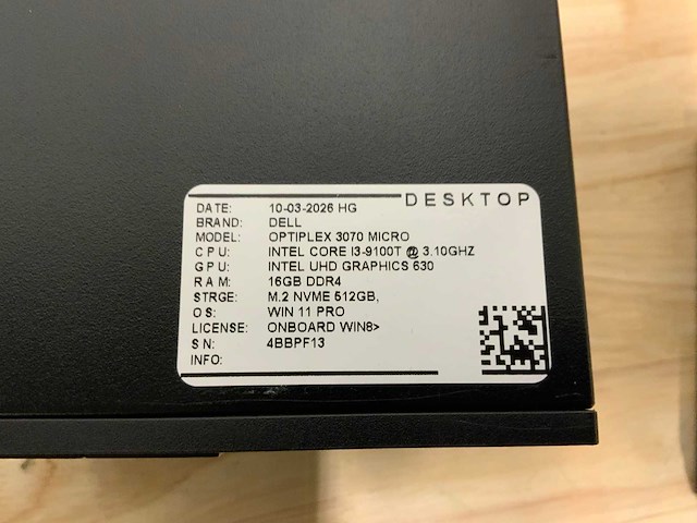 Dell optiplex 3070 micro desktop (6x) - afbeelding 7 van  10